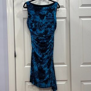 Jones New York Asymmetrical Blue and Black Dress